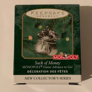 Hallmark Monopoly Pewter Sack of Money Ornament Miniature Keepsake #1 in Series